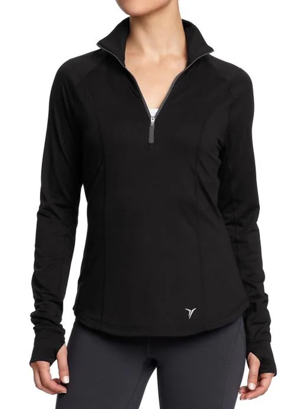 New Old Navy Active Women’s GoDRY Running 
 Quarter-Zip Performance Top Black LG